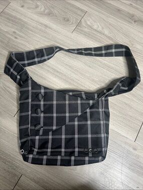 OGIO Black and Gray Plaid Crossbody Bag